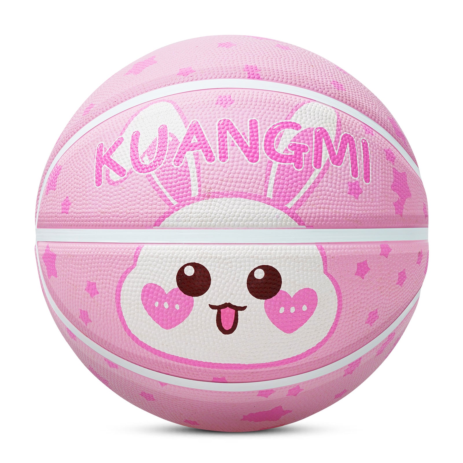Kuangmi Pink Bunny Rubber Kids Basketball Gift, Size 5 (27.5"), Indoor Outdoor Play