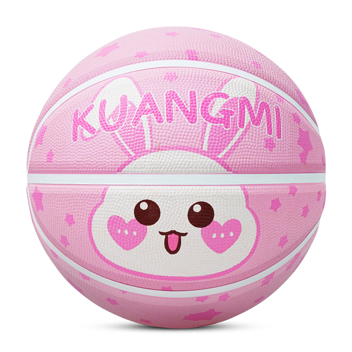 Kuangmi Pink Bunny Rubber Kids Basketball Gift, Size 5 (27.5"), Indoor Outdoor Play