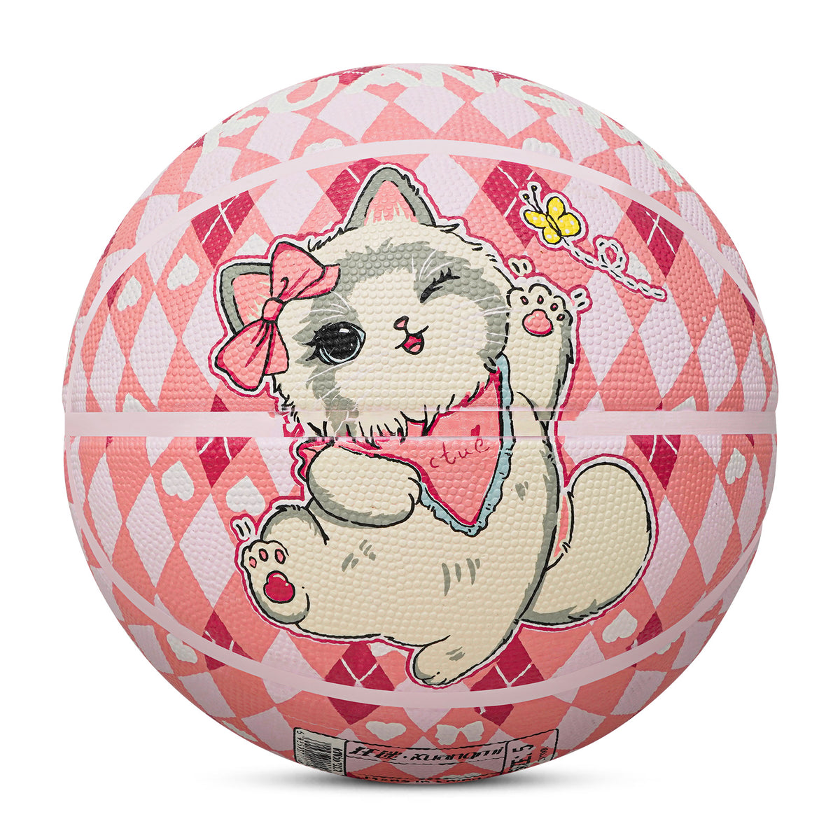 Kuangmi Cats Pattern Kids Pink Basketball – Junior Boys/Girls Indoor Outdoor Play