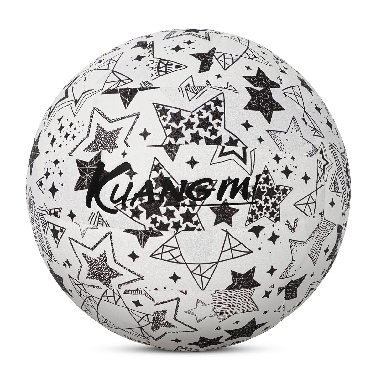 Kuangmi Star - Patterned PU Hard Volleyball, Size 5 - Ideal for Indoor & Outdoor Play