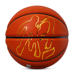 Kuangmi Indoor Official Game Basketball, Size 7 (29.5"), Orange PU with Gold Foil Design