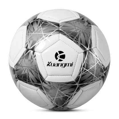 Balón de fútbol geométrico Kuangmi con líneas plateadas - Talla 5