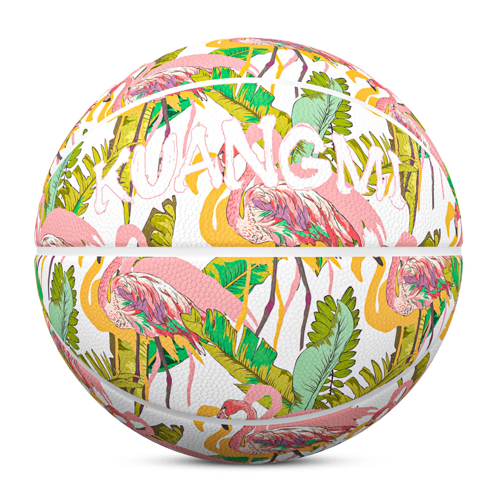 Kuangmi Flamingo Tropical Print Basketball Gift Size 7 6 5 4 Hygroscopic PU (Pre-Order)