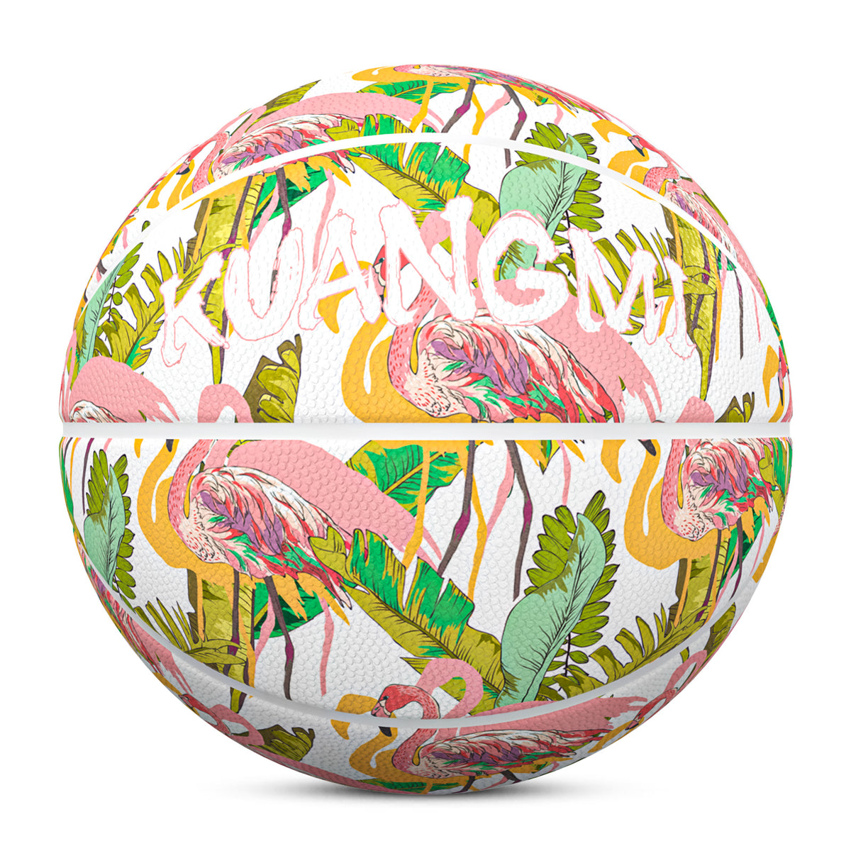 Kuangmi Flamingo Tropical Print Basketball Gift Size 7 6 5 4 Hygroscopic PU (Pre-Order)
