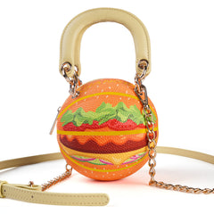 Kuangmi Mini Basketball Bag & Handbag - Hamburger Print