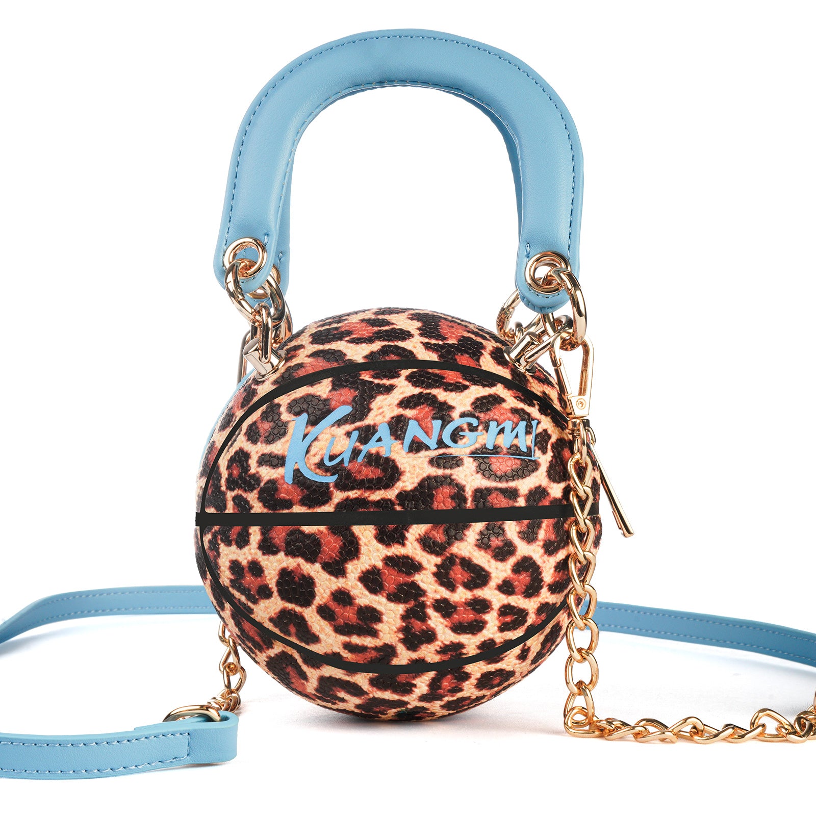 Kuangmi Mini Basketball Bag & Handbag - Leopard Print