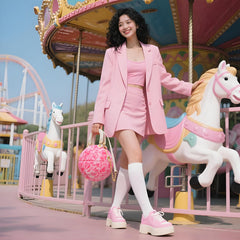 Saco de Basquetebol e Bolsa de Mão "Pink Rose Bloom" Tamanho 6