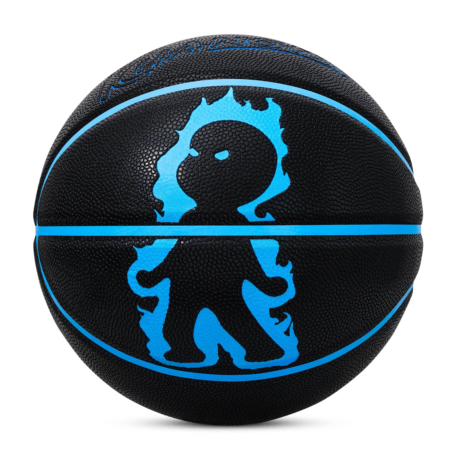 Luminous Fire Figure Basketball, Blue, Size 7 (29.5"), with Luminous Coating & Hygroscopic PU Leather