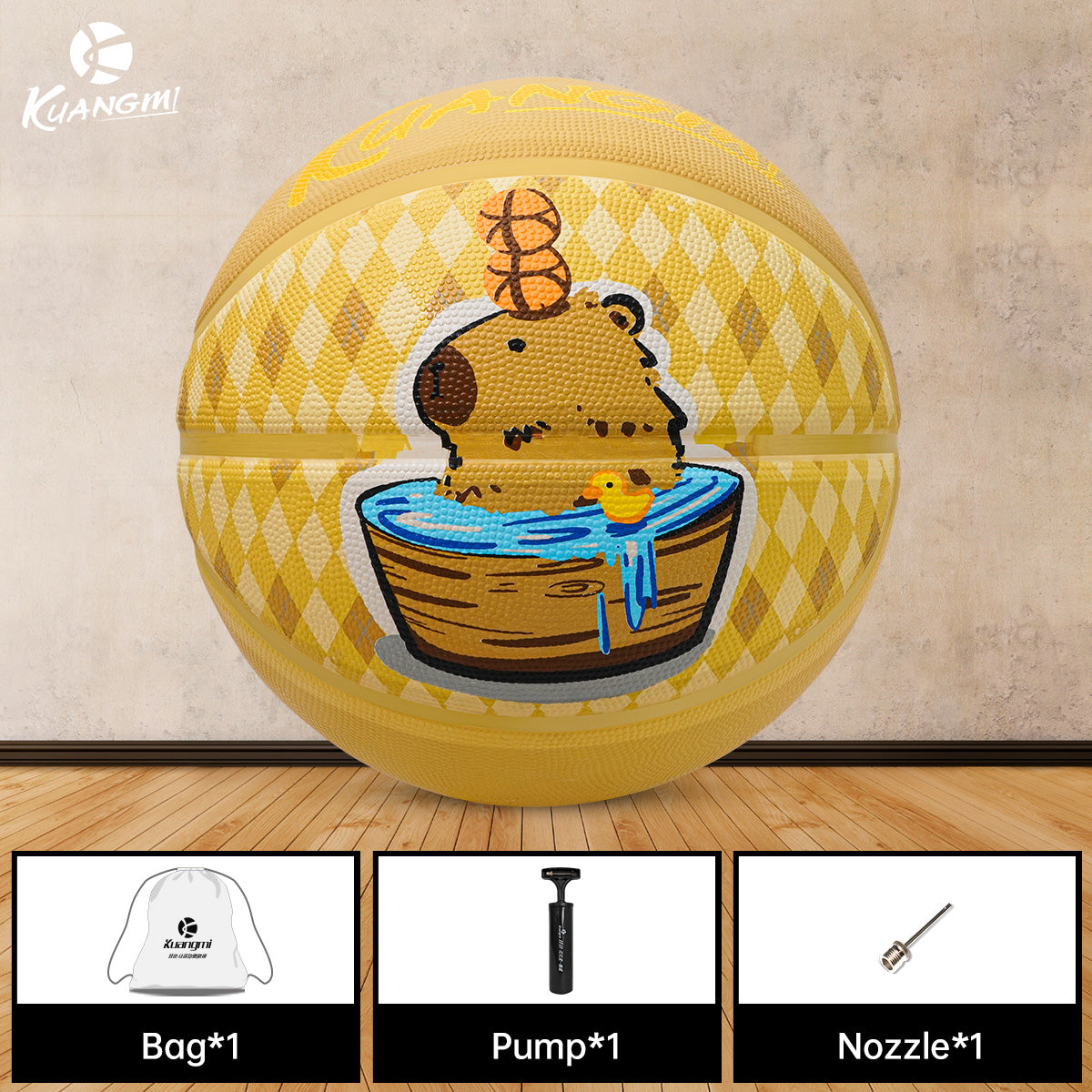 Kuangmi Capybara - Patterned Basketball Size 6 & 7, Indoor & Outdoor Use