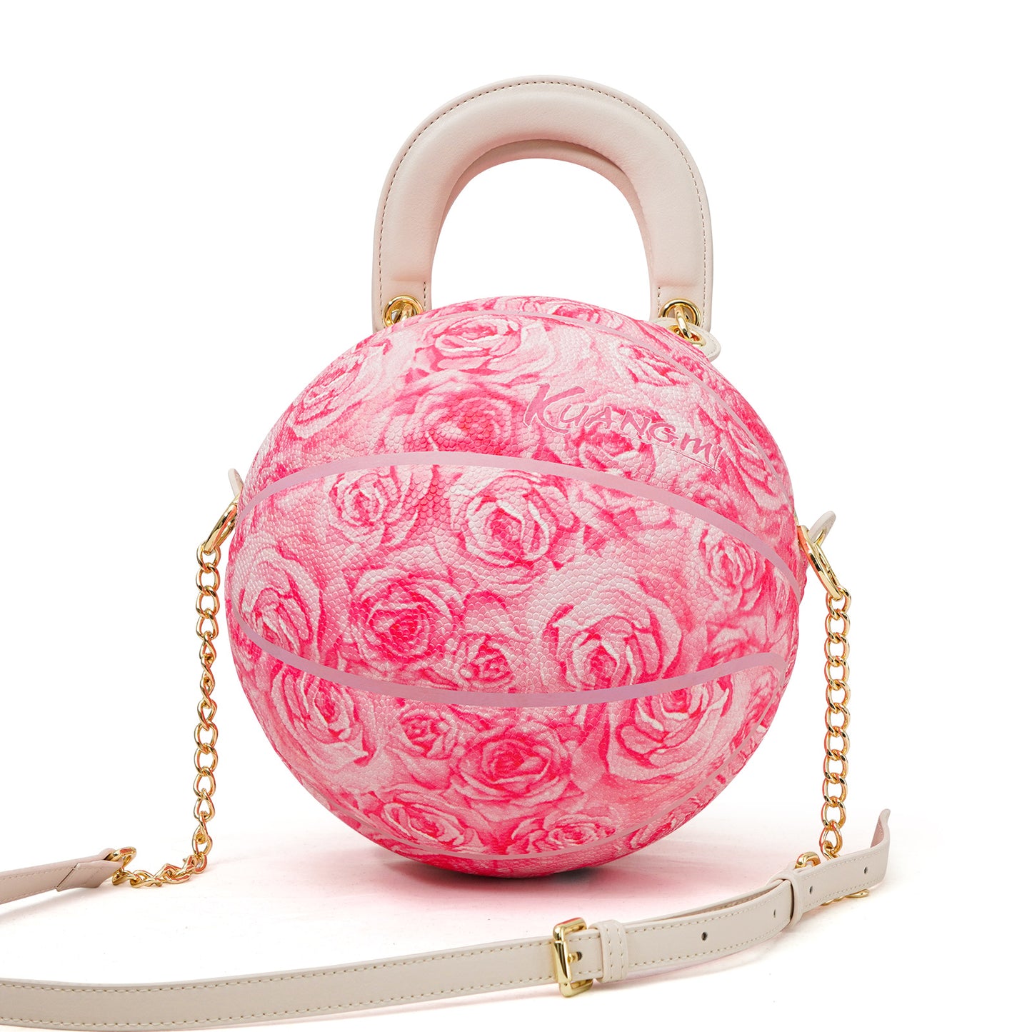 "Pink Rose Bloom" Size-6 Basketball Bag & Handbag