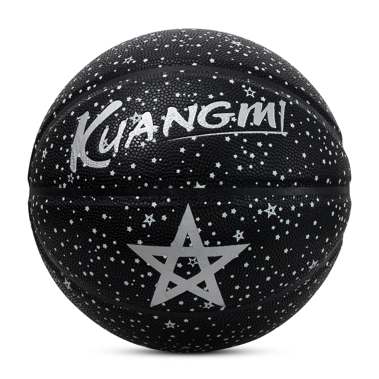 Kuangmi Glow-in-the-Dark Starry Sky Basketball Gift, Size 7 (29.5"), Hygroscopic PU for Indoor Outdoor Play