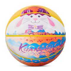Balón de baloncesto infantil Kuangmi con forma de conejito de Pascua, talla 5 (27,5"), piel sintética higroscópica 