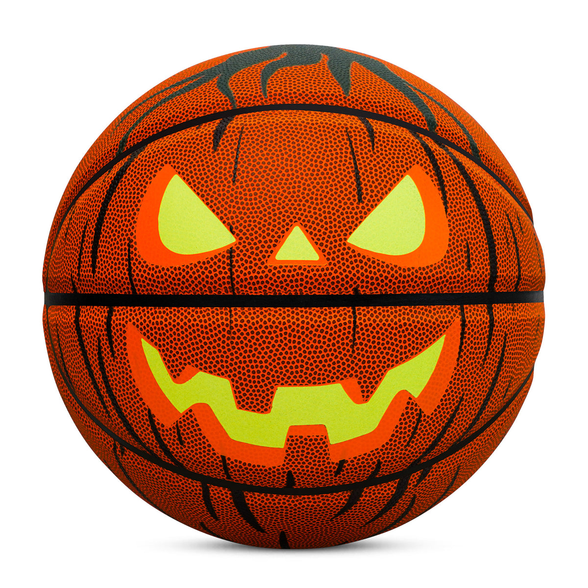 Halloween Glow - in - the - Dark Pumpkin Basketball - Size 7, Hygroscopic PU for Indoor & Outdoor