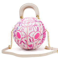 “Pink EMO Bear” Size-6 Basketball Bag & Handbag