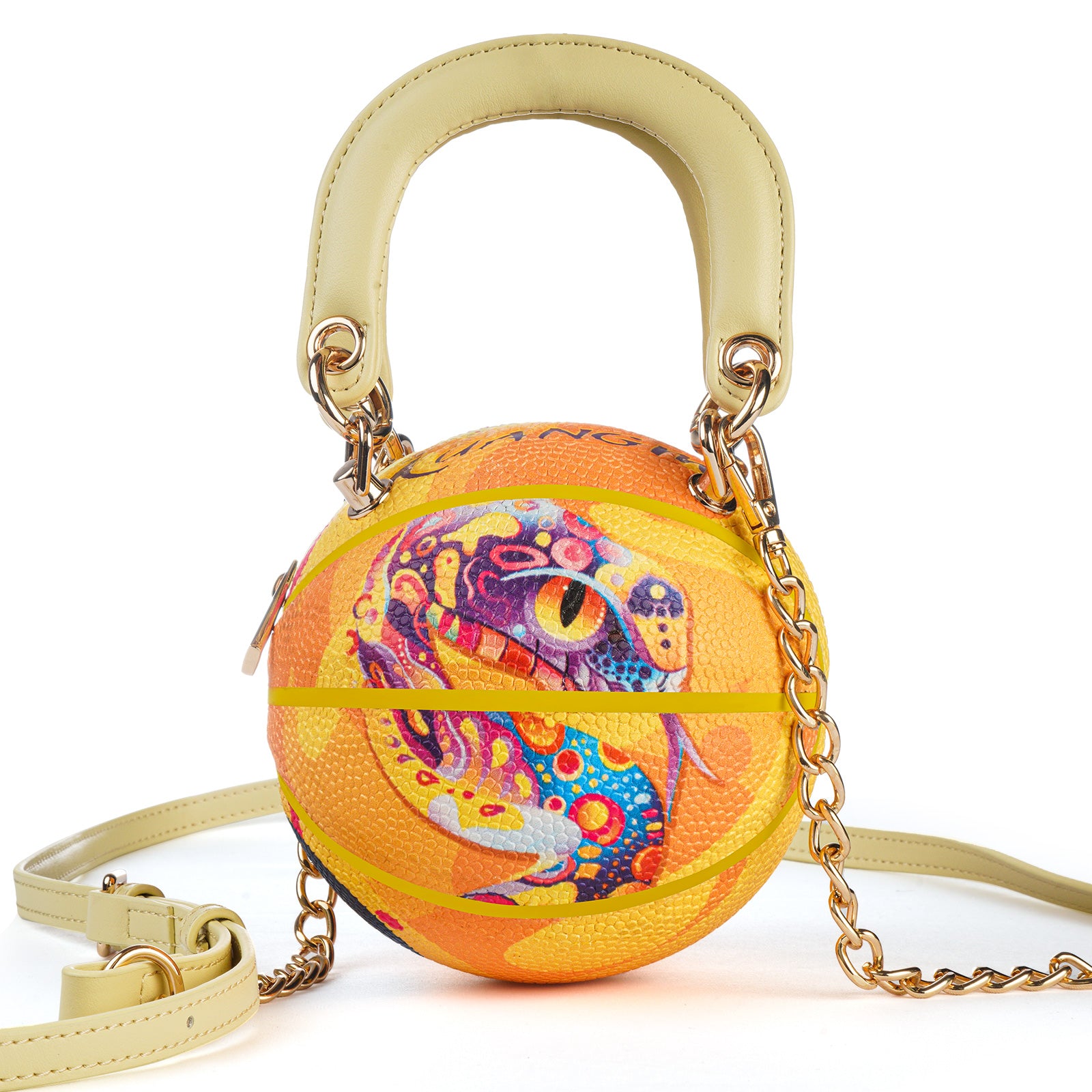 Kuangmi Mini Basketball Bag & Handbag - Mamba Painted Snake Print