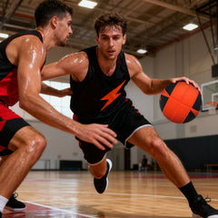 Kuangmi Lightning Rubber Basketball, Black & Red, Size 7 (29.5")