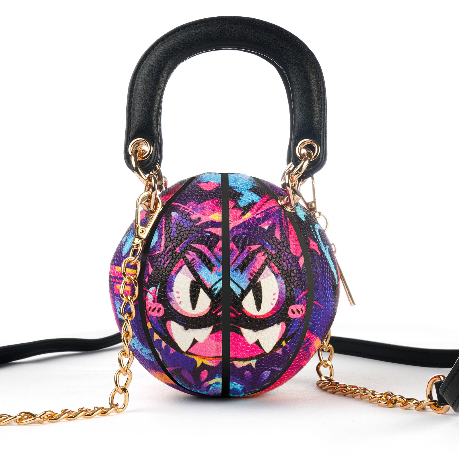 Kuangmi Mini Basketball Bag & Handbag - Graffiti Monster Print
