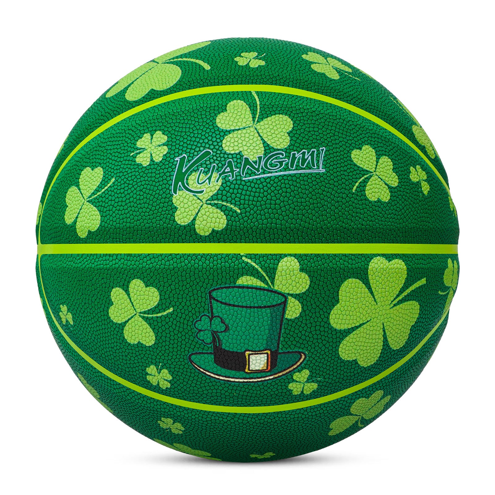 Kuangmi St Patricks Day Shamrock Basketball Gift Size 7 (29.5") for Indoor Outdoor Play