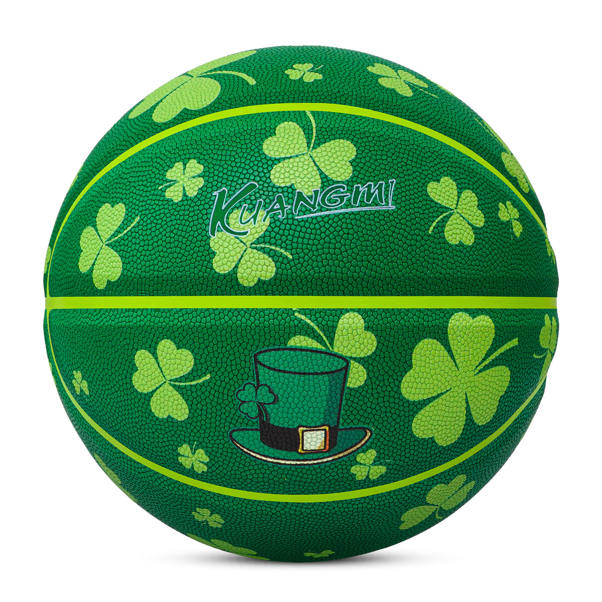 Kuangmi St Patricks Day Shamrock Basketball Gift Size 7 (29.5") for Indoor Outdoor Play
