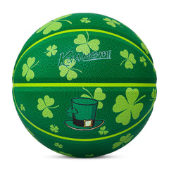 Kuangmi St Patricks Day Shamrock Basketball Gift Size 7 (29.5") for Indoor Outdoor Play