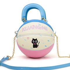 Bolso y cartera de baloncesto Kuangmi Macaron Black Cat, talla 6 (28,5") 