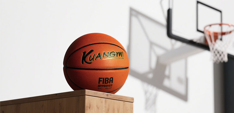 Kuangmi FIBA - approved basketball on display, ideal for hoops games