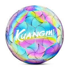 Kuangmi Reflective Size 5 Football - Featuring Reflective PU Material for Training and Game Use