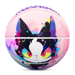 Kuangmi Neon Cat Graffiti Basketball Gift Size 7 6 5 4 Hygroscopic PU (Pre-Order)