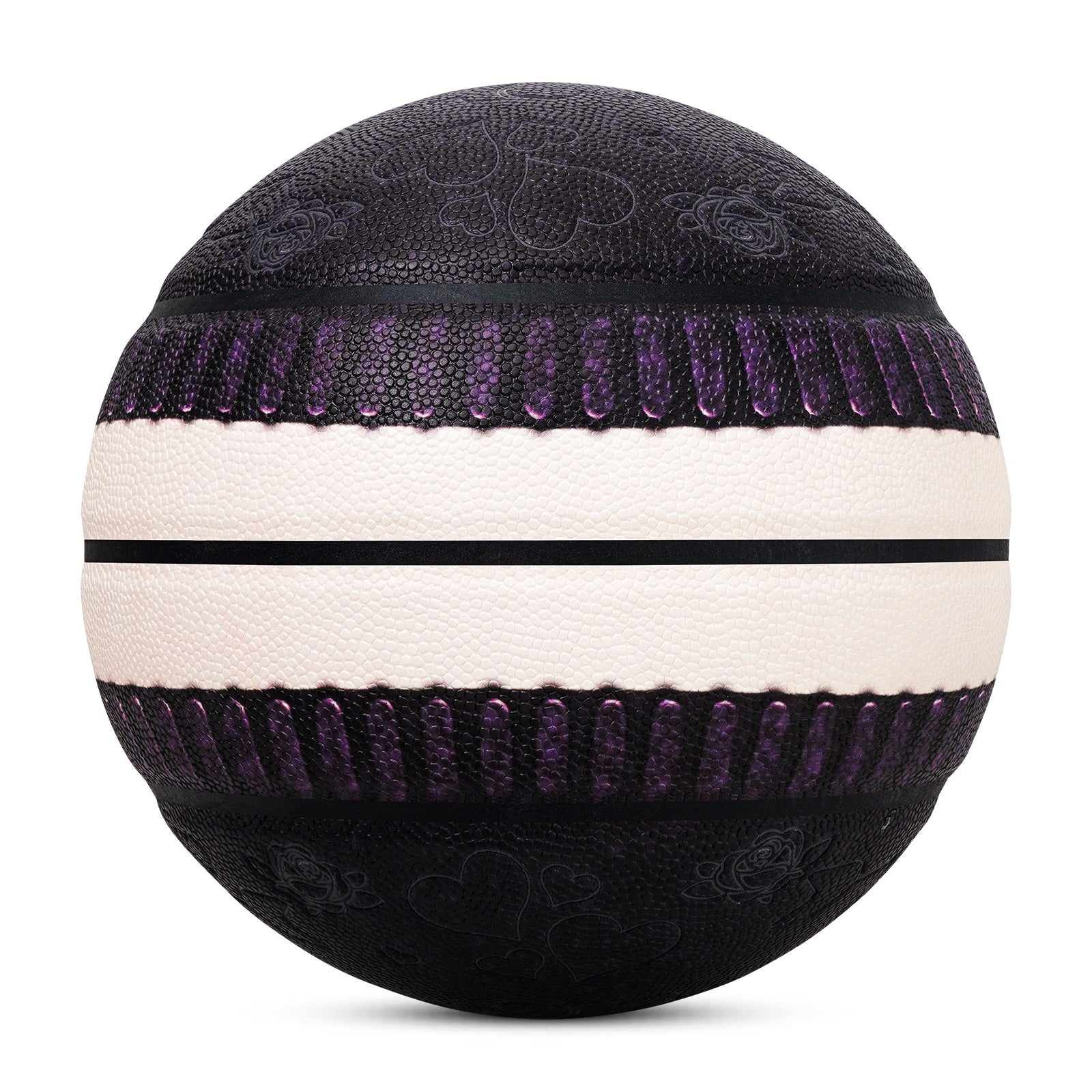 Kuangmi Sandwich Cookie Basketball, Sizes 6 & 7, Pink & Black, Hygroscopic PU Leather