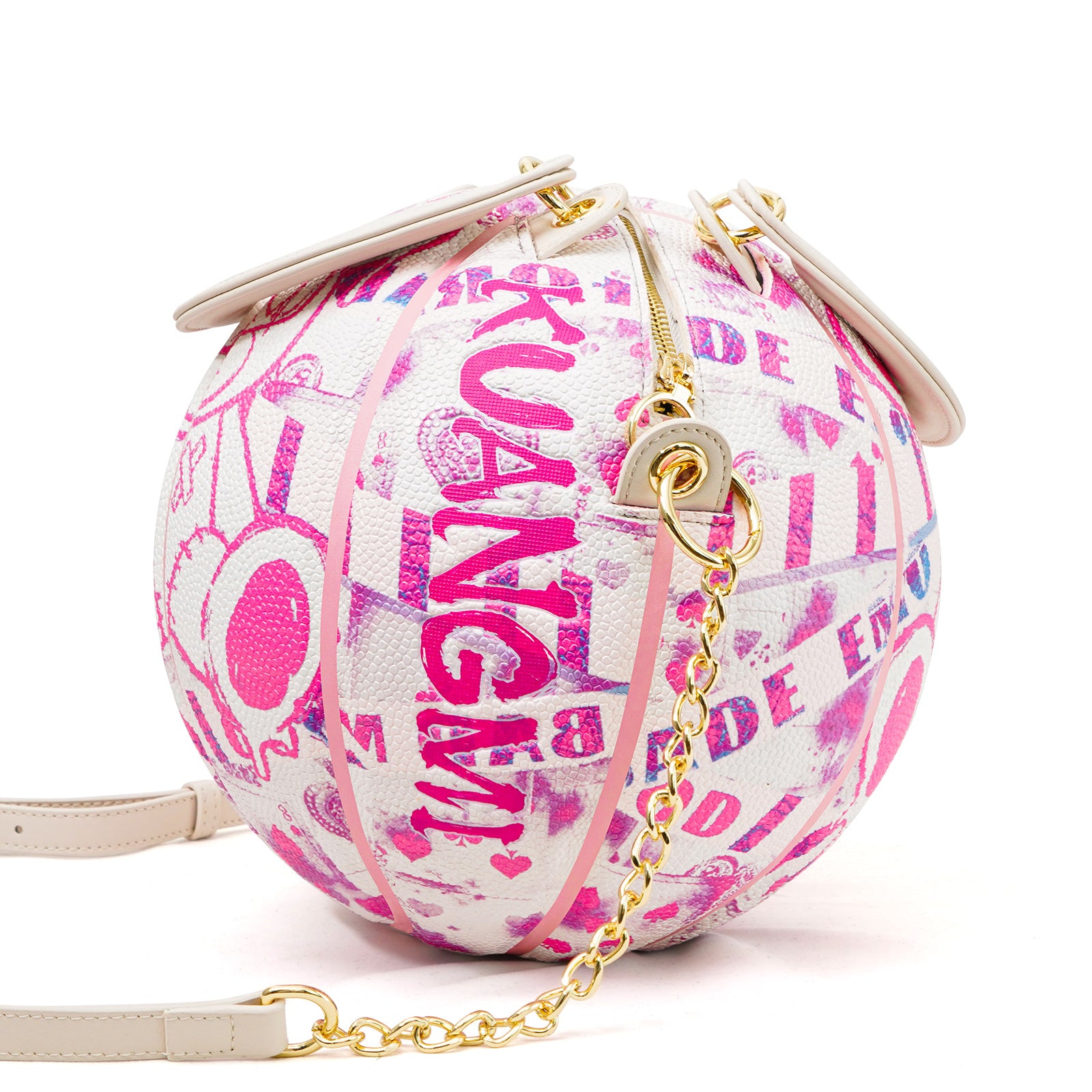 “Pink EMO Bear” Size-6 Basketball Bag & Handbag