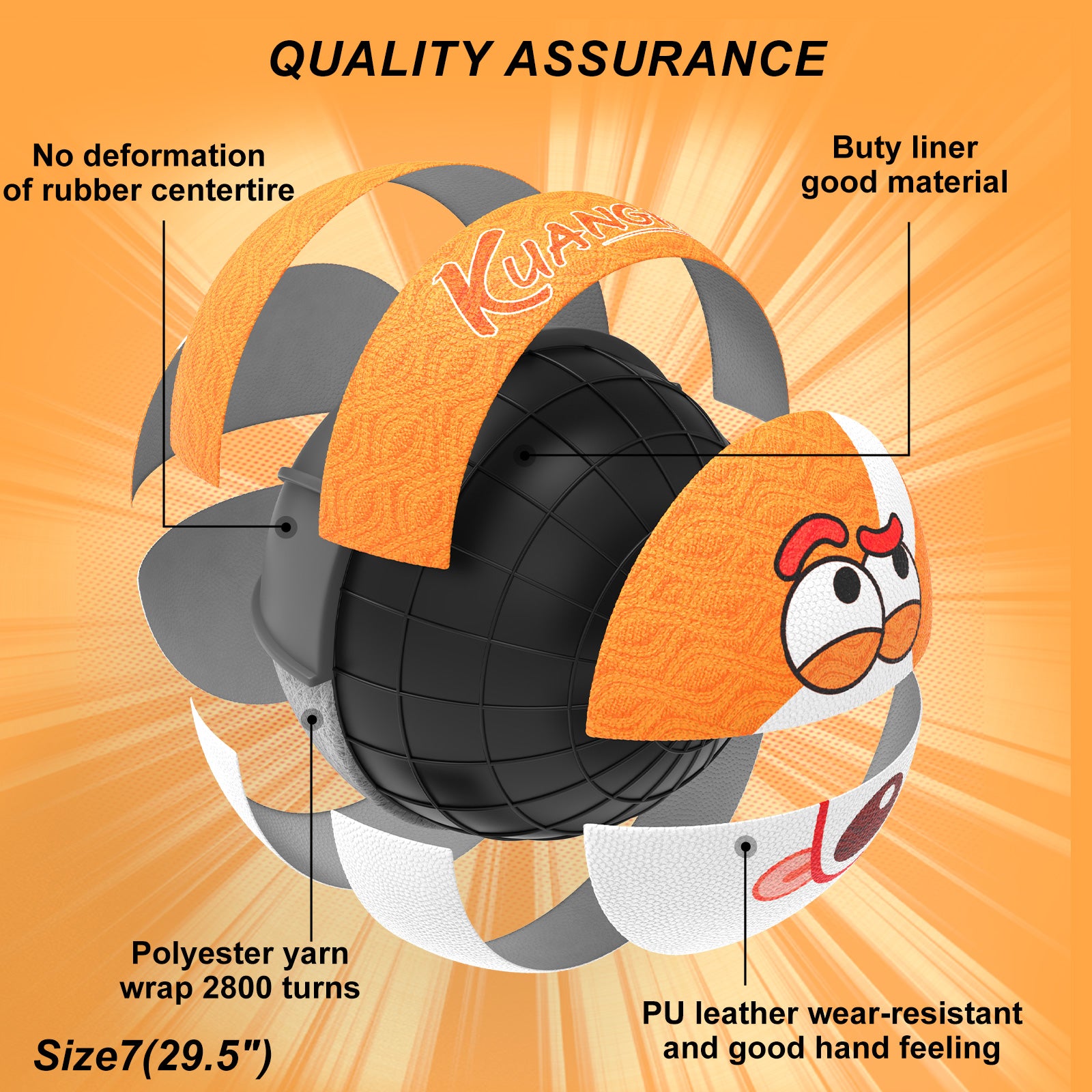 Kuangmi Corgi Muster Basketball Größe 7 (29,5“), Spaßiges Design PU Ball für Kinder Jugendliche Erwachsene, Innen Außen Training Spiel