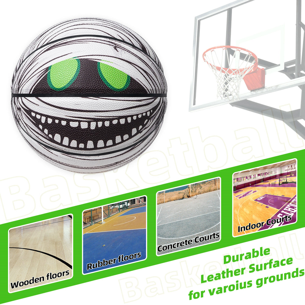 A demonstration picture of a suitable scene for a mummy-patterned basketball