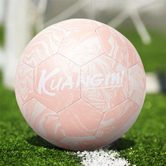 Kuangmi Pink Football, Size 4/5, PU Leather (Machine Stitched)
