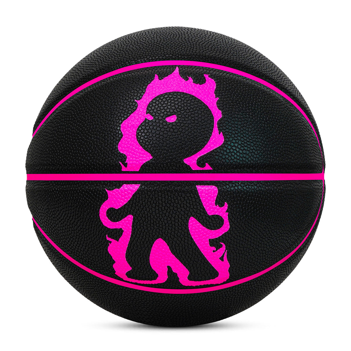 Luminous Fire Figure Basketball, Magenta & Yellow Luminous, Size 7 (29.5"), with Luminous Coating & Hygroscopic PU Leather
