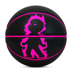 Luminous Fire Figure Basketball, Magenta & Yellow Luminous, Size 7 (29.5"), with Luminous Coating & Hygroscopic PU Leather
