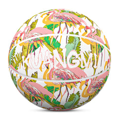 Kuangmi Flamingo Tropical Print Basketball Gift Size 7 6 5 4 Hygroscopic PU (Pre-Order)