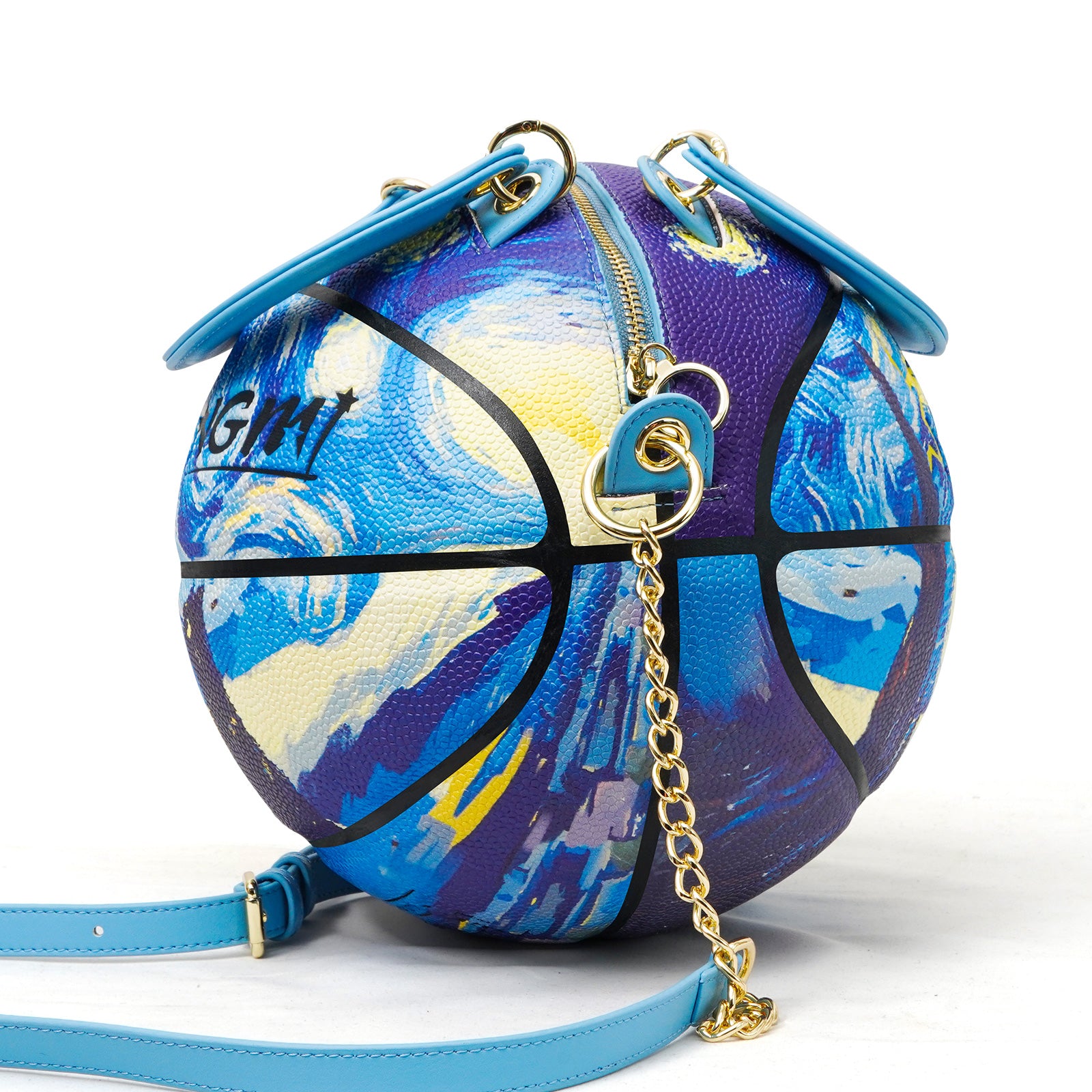 "Starry Night Cat" Size-7 Basketball Bag & Handbag