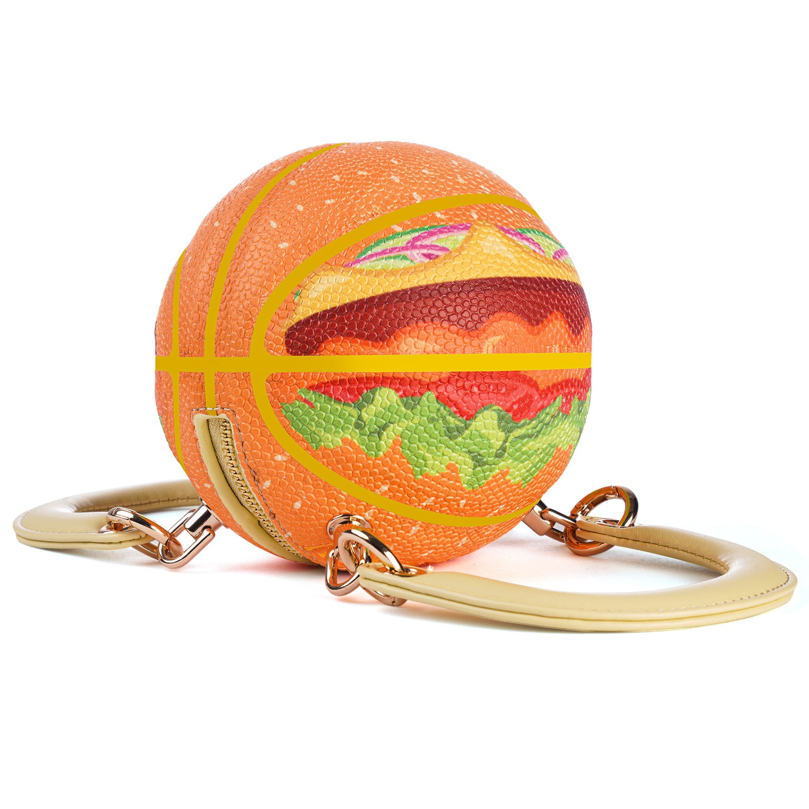 Kuangmi Mini Basketball Bag & Handbag - Hamburger Print