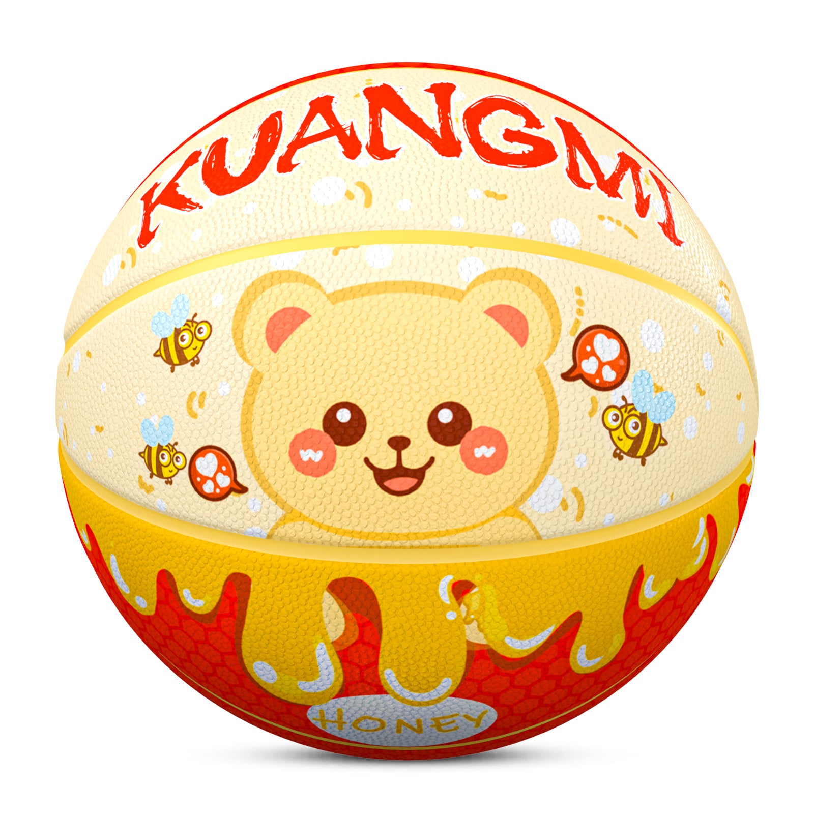 Kuangmi Honey Bear Kids Basketball Gift Size 7 6 5 4 Hygroscopic PU (Pre-Order)