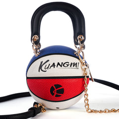 Kuangmi Mini Basketball Bag & Handbag - Red Blue White Colorway