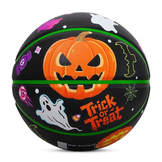 Kuangmi 2025 Halloween Themed Basketball Size 7 (29.5") - PU Material, Indoor & Outdoor Use, Perfect for Holiday Community Games & Decor