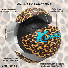 Kuangmi Leopard Print Basketball - Hygroscopic PU Ball (Size 7:29.5") Stylish Animal Pattern Ball