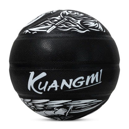 Kuangmi Tai Chi Angel & Demon Basketball Size 7（29.5“）, Durable PU Ball for Kids Youth Adults, Indoor Outdoor Training Game