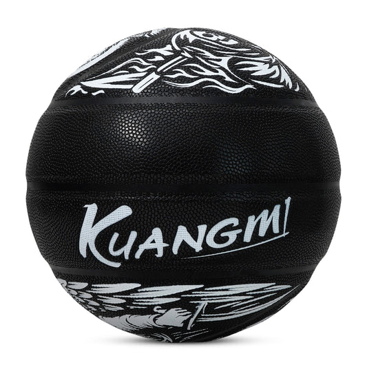 Kuangmi Tai Chi Angel & Demon Basketball Size 7（29.5“）, Durable PU Ball for Kids Youth Adults, Indoor Outdoor Training Game