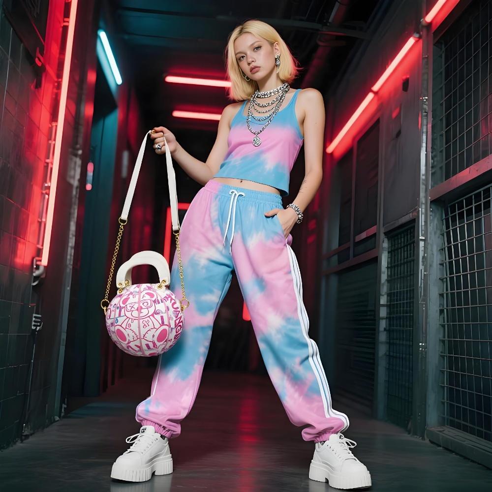 “Pink EMO Bear” Size-6 Basketball Bag & Handbag
