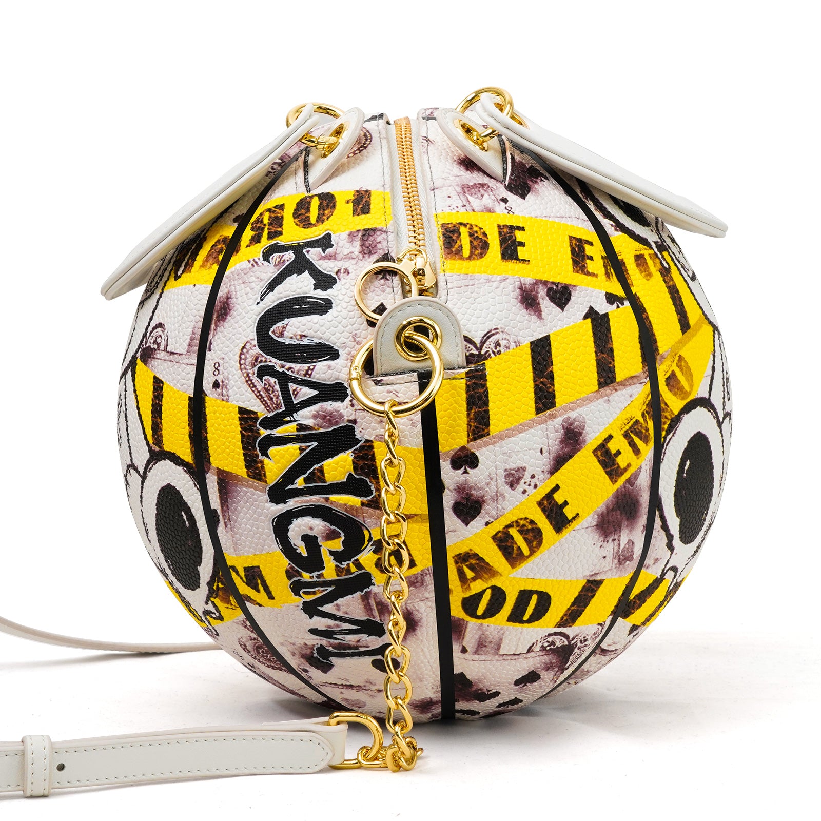 “Yellow EMO Bear” Size-7 Basketball Bag & Handbag