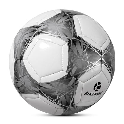 Balón de fútbol geométrico Kuangmi con líneas plateadas - Talla 5