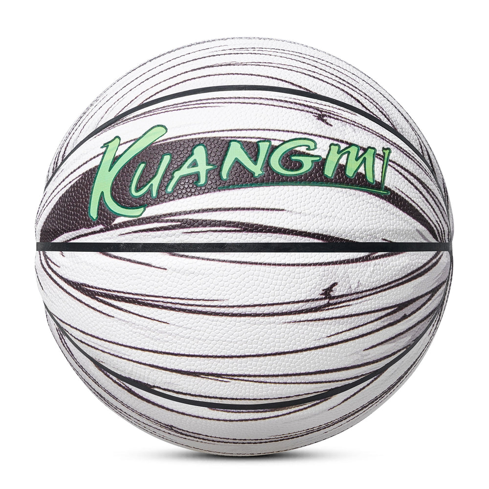 The back of a basketball with a mummy pattern