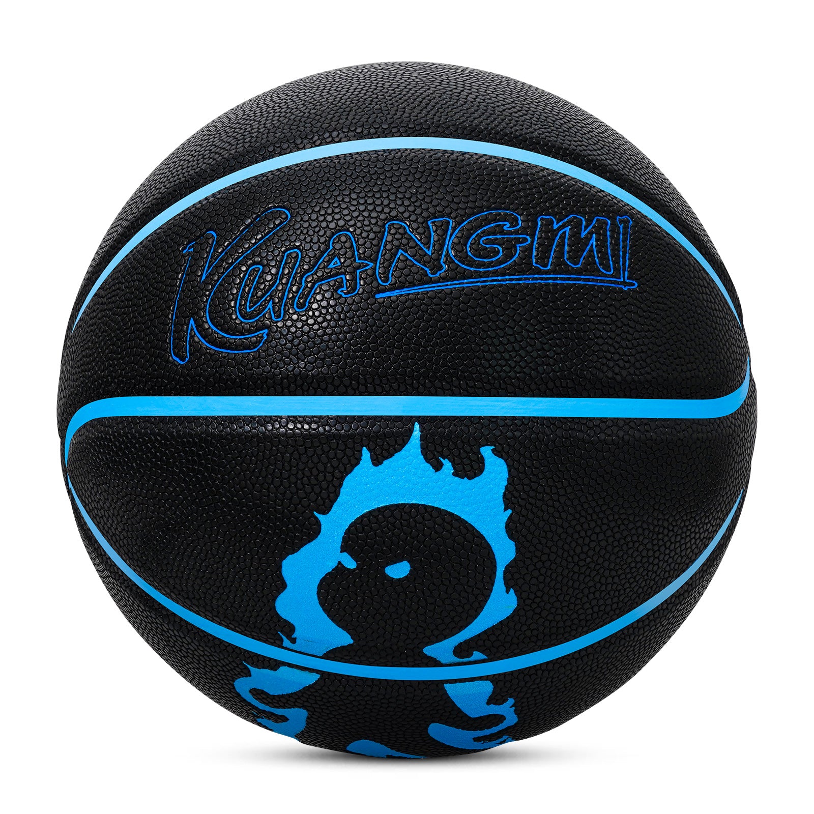 Luminous Fire Figure Basketball, Blue, Size 7 (29.5"), with Luminous Coating & Hygroscopic PU Leather