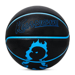 Luminous Fire Figure Basketball, Blue, Size 7 (29.5"), with Luminous Coating & Hygroscopic PU Leather